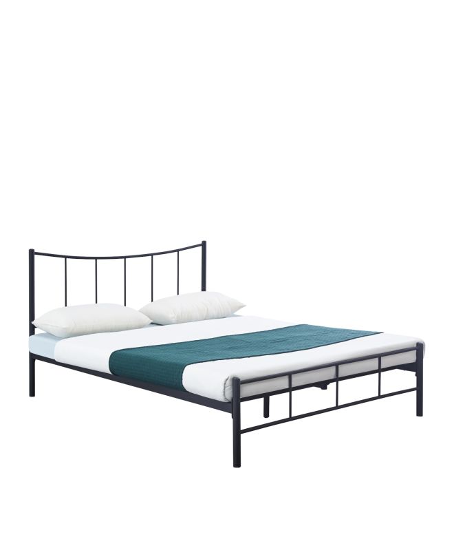 Κρεβάτι Διπλό ArteLibre ROSE Μαύρο Μέταλλο 208x159x100cm (Στρώμα 150x200cm)