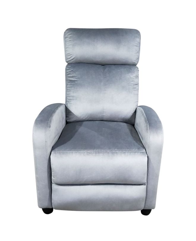 Πολυθρόνα ArteLibre Relax DIANELLA Γκρι Βελούδο 77x90x99cm