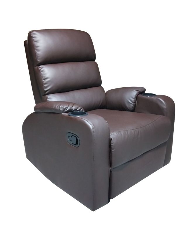 Πολυθρόνα ArteLibre Relax HEDER Καφέ PU 80x78x98cm