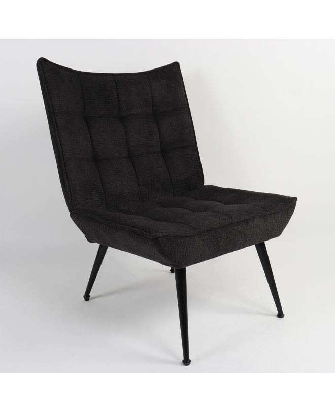Πολυθρόνα ArteLibre LAURINA Μαύρο Ύφασμα/Μέταλλο 96x69x82cm