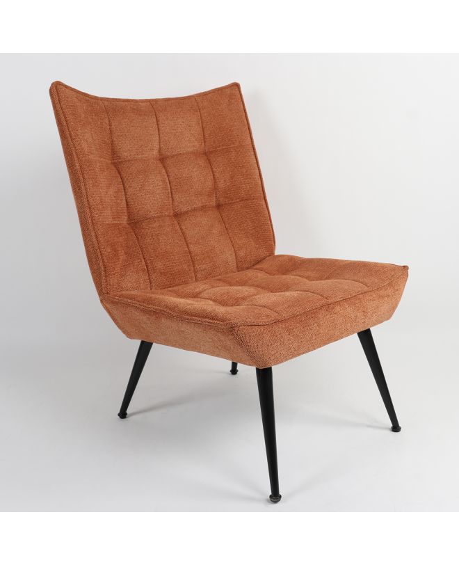 Πολυθρόνα ArteLibre LAURINA Πορτοκαλί Ύφασμα/Μέταλλο 96x69x82cm
