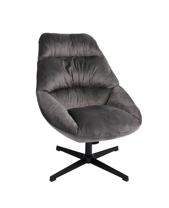 Πολυθρόνα ArteLibre CHANTIERI Γκρι Ύφασμα/Μέταλλο 94x71x83cm