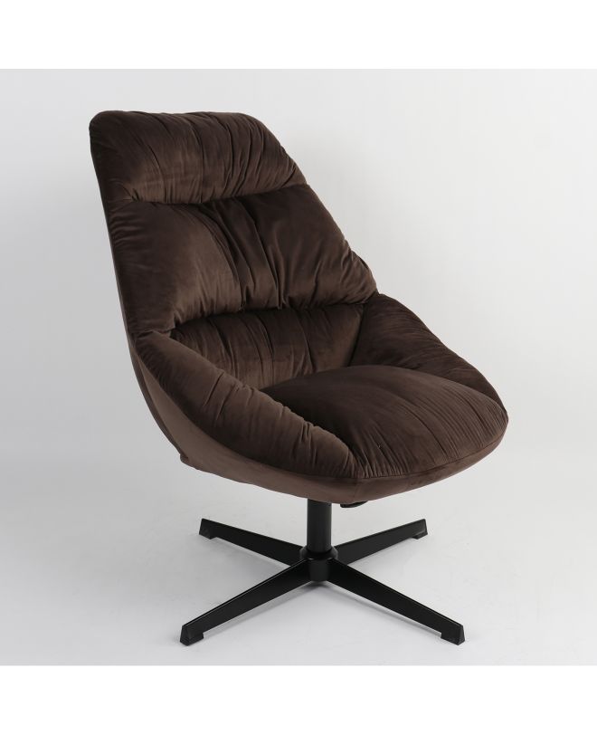 Πολυθρόνα ArteLibre CHANTIERI Καφέ Ύφασμα/Μέταλλο 94x71x83cm