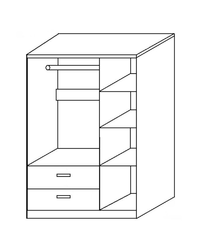 Ντουλάπα ArteLibre TUBEROSA Λευκό Μοριοσανίδα 120x50x180cm