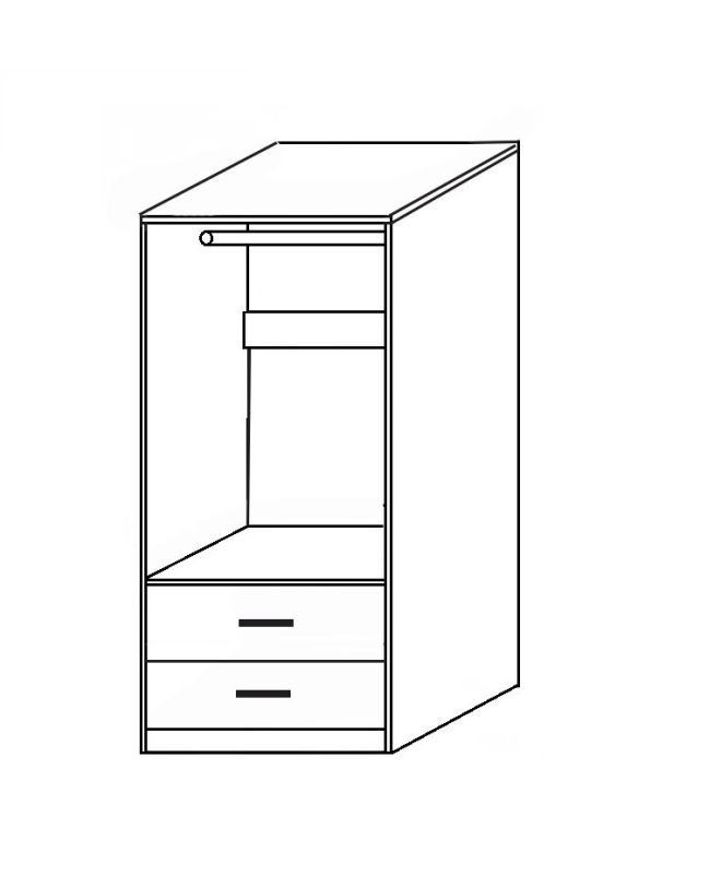 Ντουλάπα ArteLibre SWALLOWTAIL Μαύρο Μοριοσανίδα/Μελαμίνη 80x50x180cm