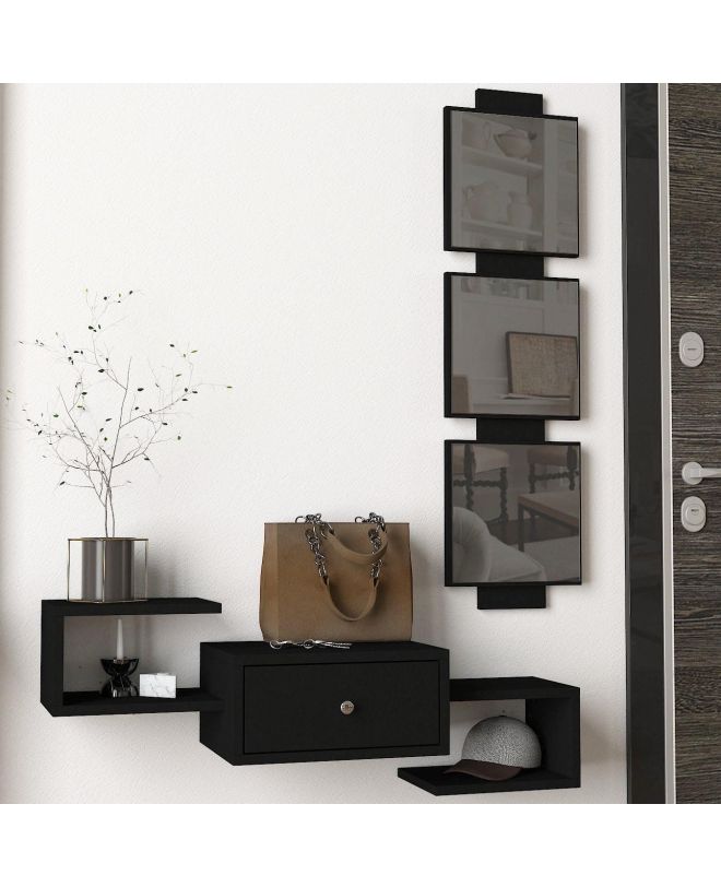 Έπιπλο Εισόδου ArteLibre Patmos Μαύρο 100x22x140cm