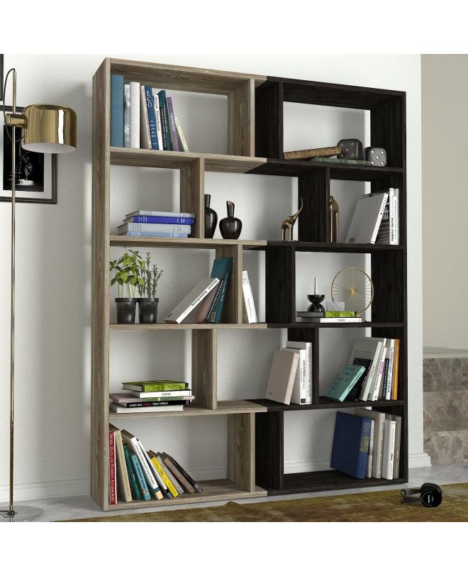 Βιβλιοθήκη ArteLibre Idra Ανοιχτό Καφέ/Σκούρο Καφέ 124x26x159cm