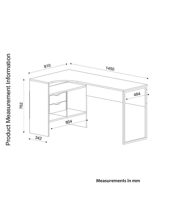 Γραφείο ArteLibre LOLA Φυσικό/Μαύρο 145x81x76cm