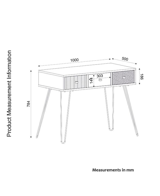 Κονσόλα ArteLibre BOHO Καρυδί/Μαύρο Με Σχέδιο 100x50x79cm