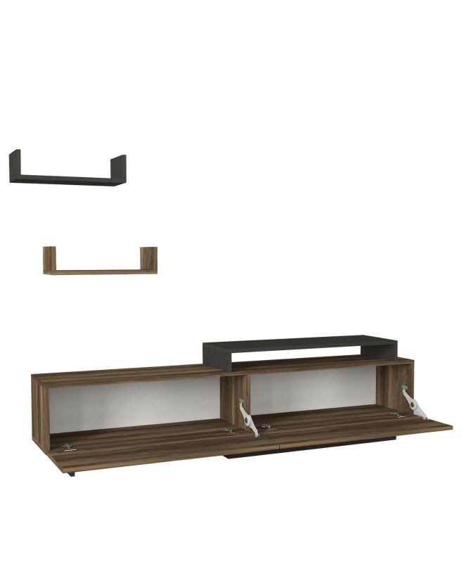 Σύνθετο ArteLibre WENDY Καρυδί/Ανθρακί 180x31.4x48.6cm