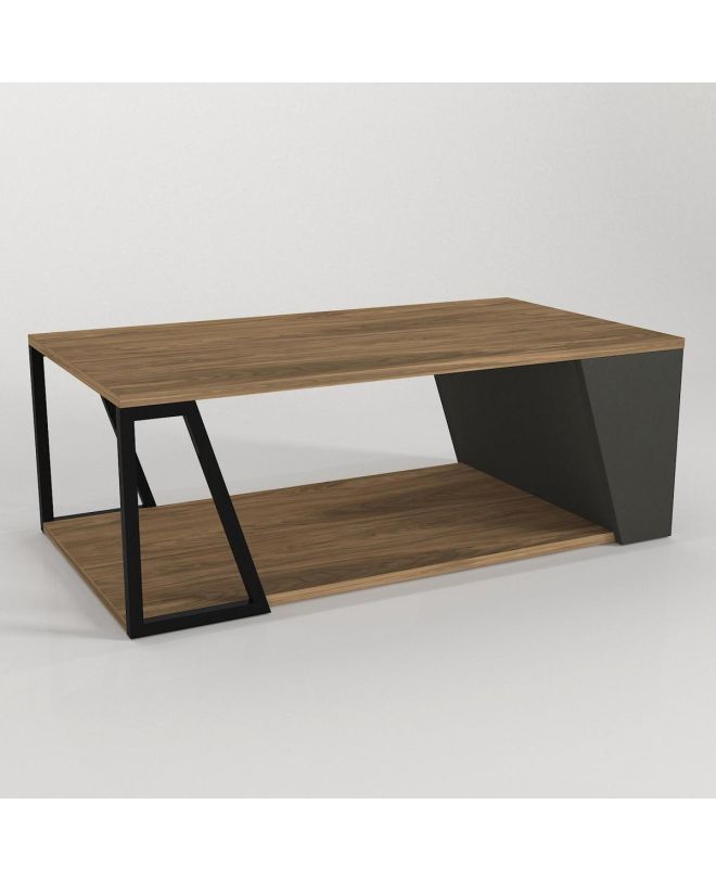 Τραπεζάκι Σαλονιού ArteLibre TINOS Φυσικό/Ανθρακί Μοριοσανίδα/Μελαμίνη 100x55x36cm