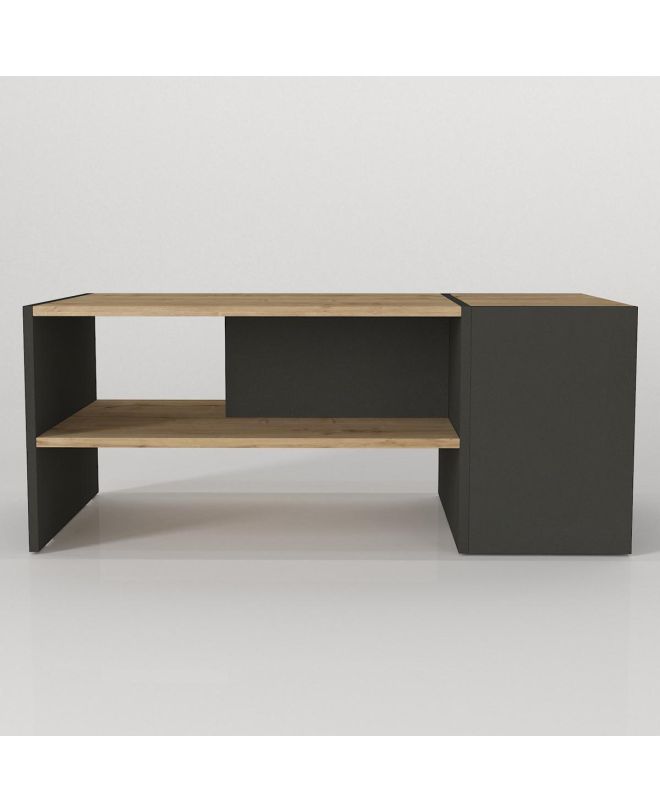 Τραπεζάκι Σαλονιού ArteLibre LEROS Φυσικό/Ανθρακί Μοριοσανίδα/Μελαμίνη 110x60x45cm