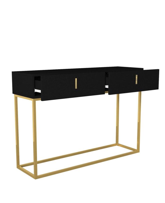 Κονσόλα ArteLibre MYKONOS Μαύρο/Μπρονζέ Μοριοσανίδα/Μελαμίνη/Μέταλλο 120x37x84cm