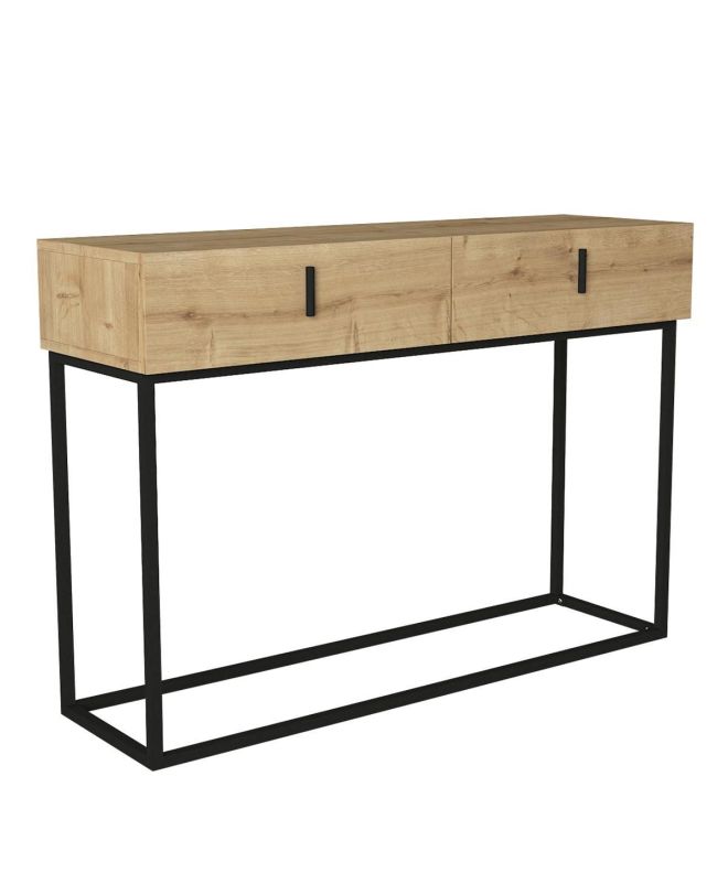 Κονσόλα ArteLibre MYKONOS Φυσικό/Μαύρο Μοριοσανίδα/Μελαμίνη/Μέταλλο 120x37x84cm