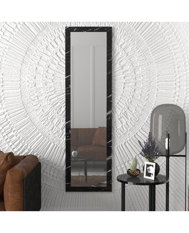 Καθρέπτης Τοίχου ArteLibre BHAVITH Μαύρο Μοριοσανίδα/Γυαλί 160x45cm