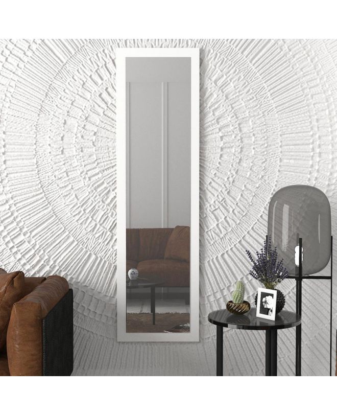 Καθρέπτης Τοίχου ArteLibre BHAVITH Λευκό Μοριοσανίδα/Γυαλί 160x45cm