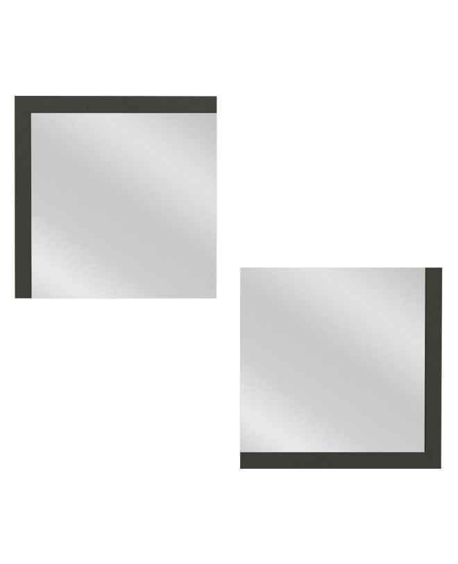 Καθρέπτης Τοίχου ArteLibre AHSA Ανθρακί Μοριοσανίδα/Γυαλί 60x60cm Σετ 2Τμχ