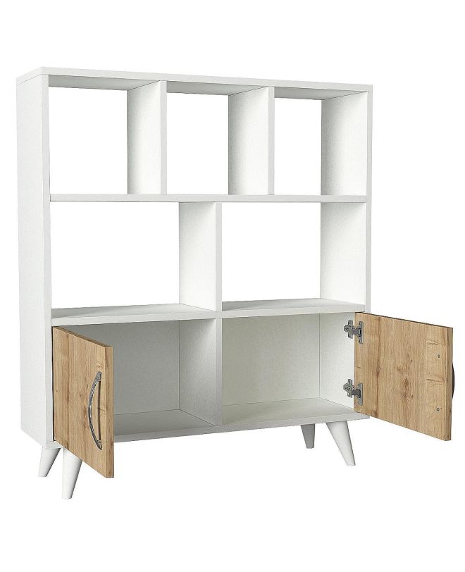 Βιβλιοθήκη ArteLibre SYMI Λευκό/Φυσικό Μοριοσανίδα/Μελαμίνη 90x22x105cm