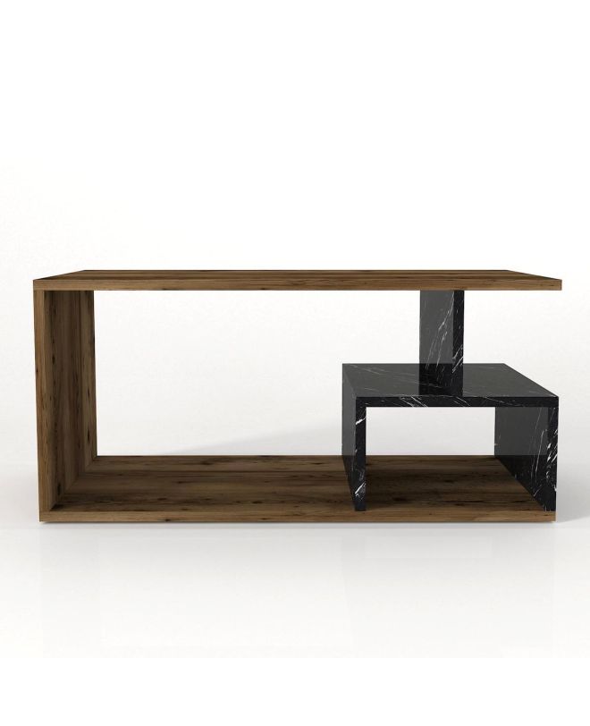 Τραπεζάκι Σαλονιού ArteLibre DRAKE Καρυδί/Μαύρο Μοριοσανίδα/Μελαμίνη 90x54x42cm