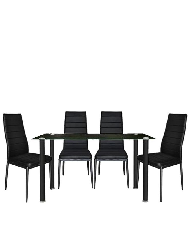 Σετ Τραπεζαρίας (4+1) ArteLibre TAGETES Μαύρο 120x70x75cm