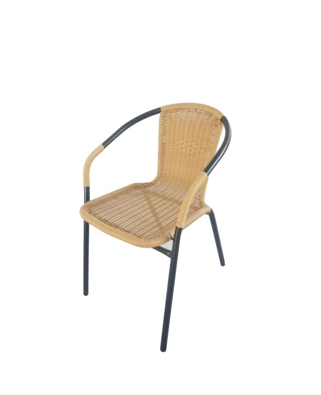 Πολυθρόνα ArteLibre Rattan Mercury Μπεζ/Μαύρο 54x61x73cm