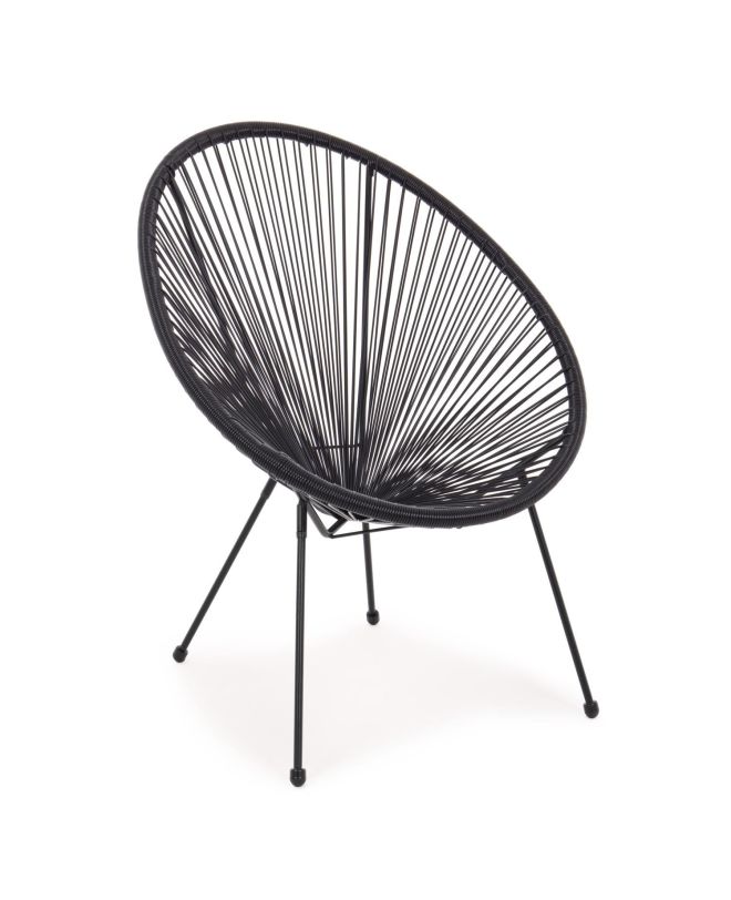 Πολυθρόνα ArteLibre Rattan Saturn Μαύρο 72x78x89cm