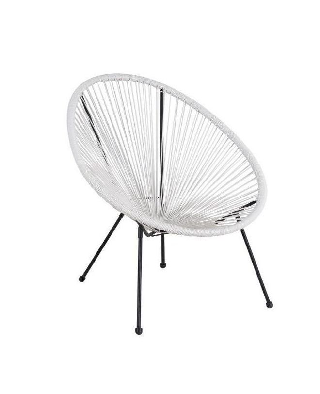 Πολυθρόνα ArteLibre Rattan Saturn Μαύρο/Λευκό 72x78x89cm