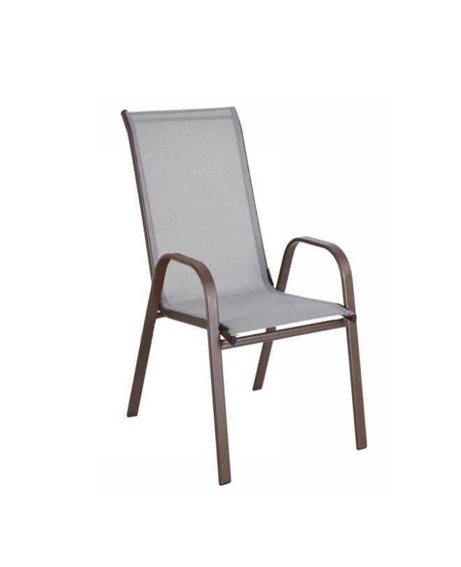 Πολυθρόνα Μεταλλική ArteLibre Neptune Γκρι/Καφέ 55x75x95cm