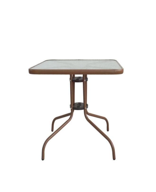 Τραπέζι Μεταλλικό ArteLibre MARS Καφέ 60x60x70cm