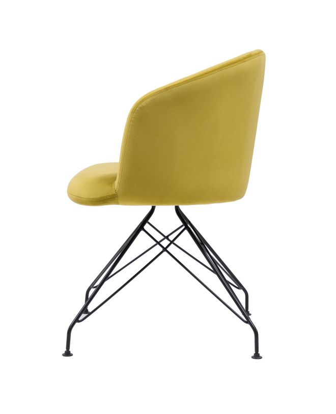 Πολυθρόνα ArteLibre JOHAN Κίτρινο Βελούδο/Μέταλλο 63x51x78cm