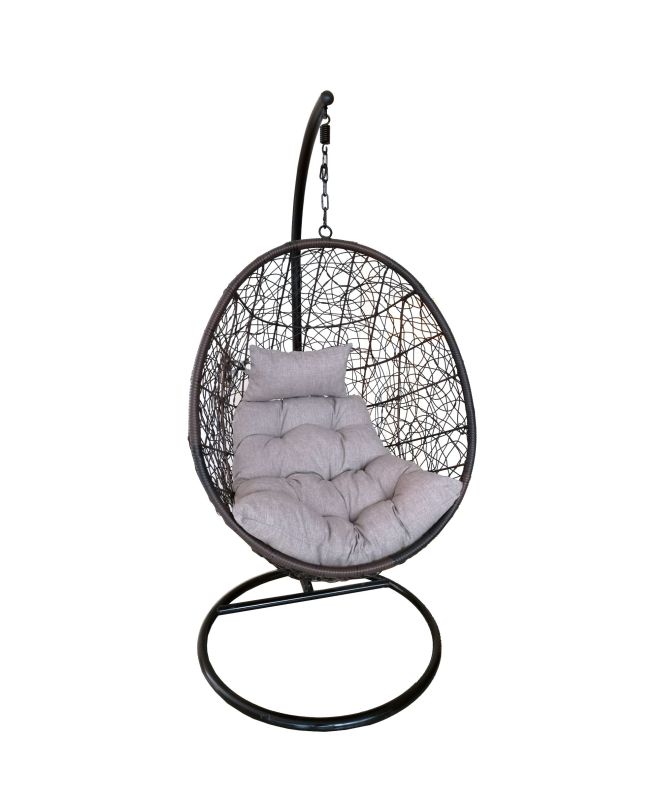 Κούνια Πολυθρόνα ArteLibre MELVIN Σκούρο Καφέ/Μαύρο 90x61x112cm