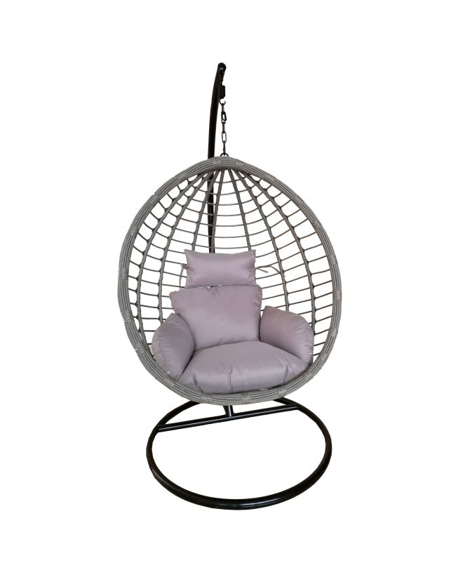 Κούνια Πολυθρόνα ArteLibre VALENTINE Γκρι/Μαύρο 100x65x110cm