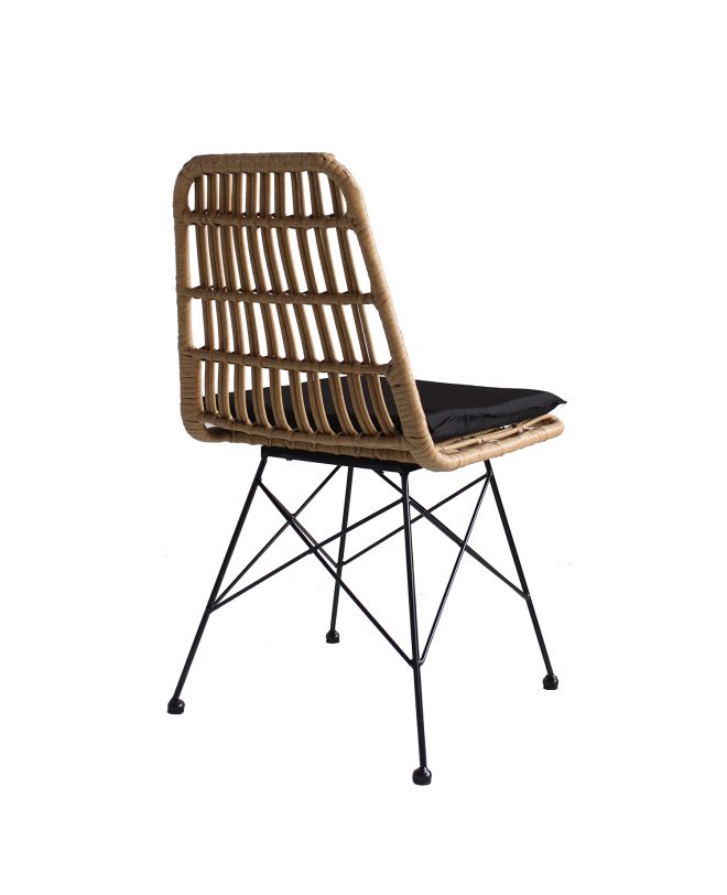 Καρέκλα Κήπου ArteLibre ALFONSE Φυσικό/Μαύρο Μέταλλο/Rattan 47x62x81cm