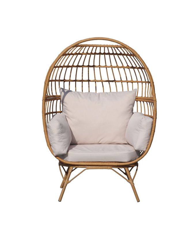 Πολυθρόνα Κήπου ArteLibre DAVEY Φυσικό Μέταλλο/Rattan 98x67x145cm