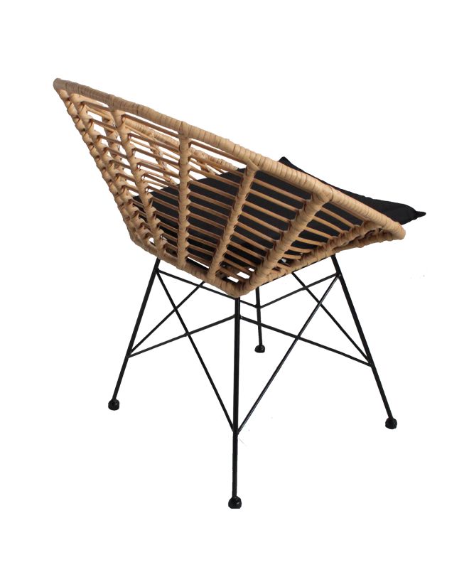 Καρέκλα Κήπου ArteLibre AELIUS Φυσικό/Μαύρο Μέταλλο/Rattan 72x62x78cm