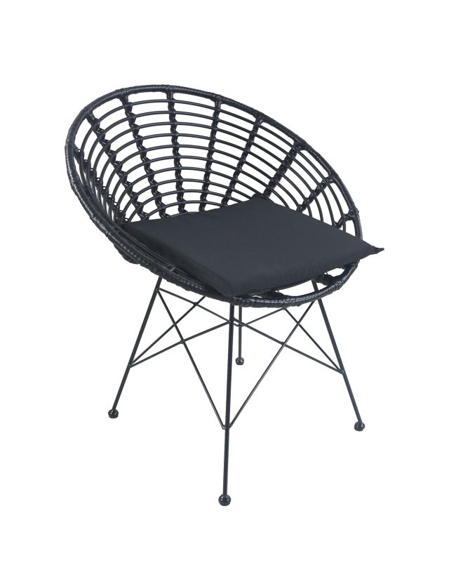 Καρέκλα Κήπου ArteLibre AELIUS Μαύρο Μέταλλο/Rattan 72x62x78cm