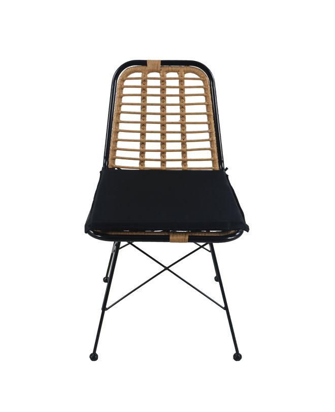 Καρέκλα Κήπου ArteLibre ATILIUS Φυσικό/Μαύρο Μέταλλο/Rattan 46x59x83cm