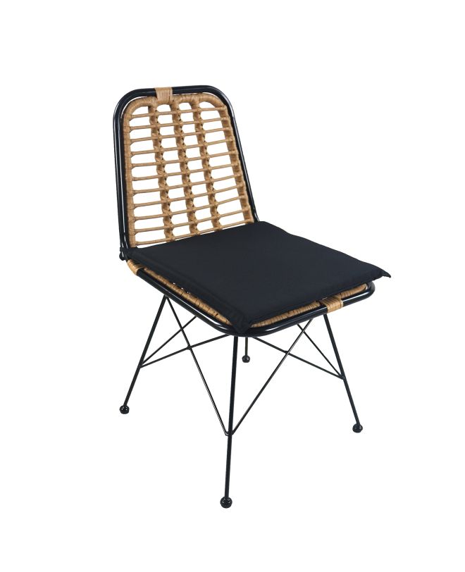 Καρέκλα Κήπου ArteLibre ATILIUS Φυσικό/Μαύρο Μέταλλο/Rattan 46x59x83cm