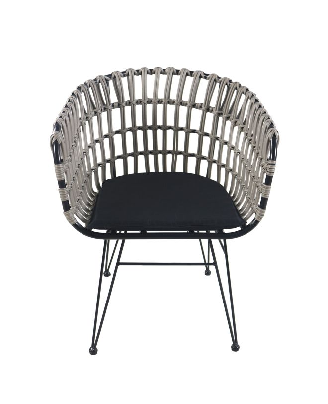 Καρέκλα Κήπου ArteLibre ATRIUS Γκρι/Μαύρο Μέταλλο/Rattan 61x57x80cm