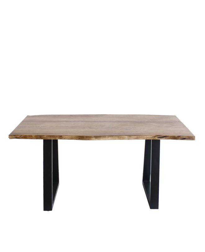 Τραπέζι Τραπεζαρίας BELARIUS Φυσικό/Μαύρο Ξύλο/Μέταλλο 140x80x77cm