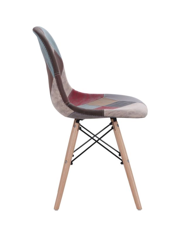 Καρέκλα ArteLibre CORYLOUS Patchwork Microfiber Ύφασμα/Ξύλο 51x46x82cm