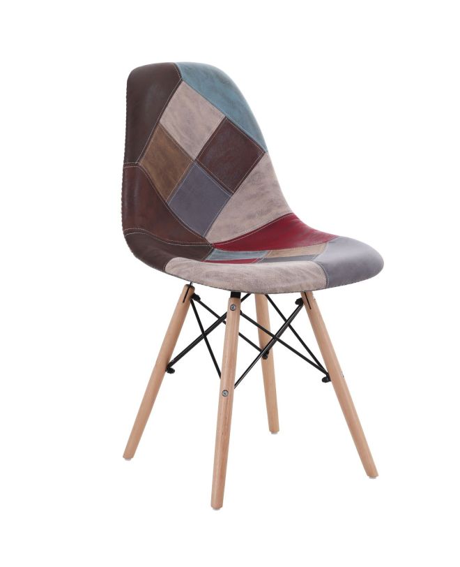 Καρέκλα ArteLibre CORYLOUS Patchwork Microfiber Ύφασμα/Ξύλο 51x46x82cm