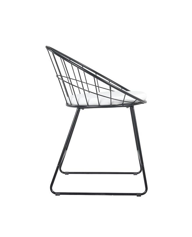 Πολυθρόνα Μεταλλική ArteLibre BETULA Με Μαξιλάρι Μαύρο 58x51x72cm