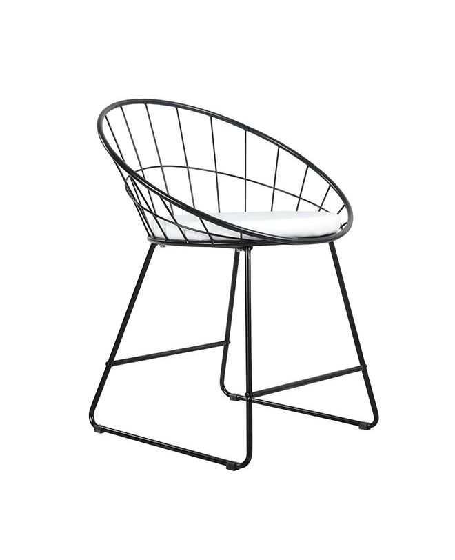 Πολυθρόνα Μεταλλική ArteLibre BETULA Με Μαξιλάρι Μαύρο 58x51x72cm