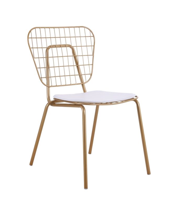 Καρέκλα Μεταλλική ArteLibre ALNUS Με Μαξιλάρι Χρυσό 53x55x79cm