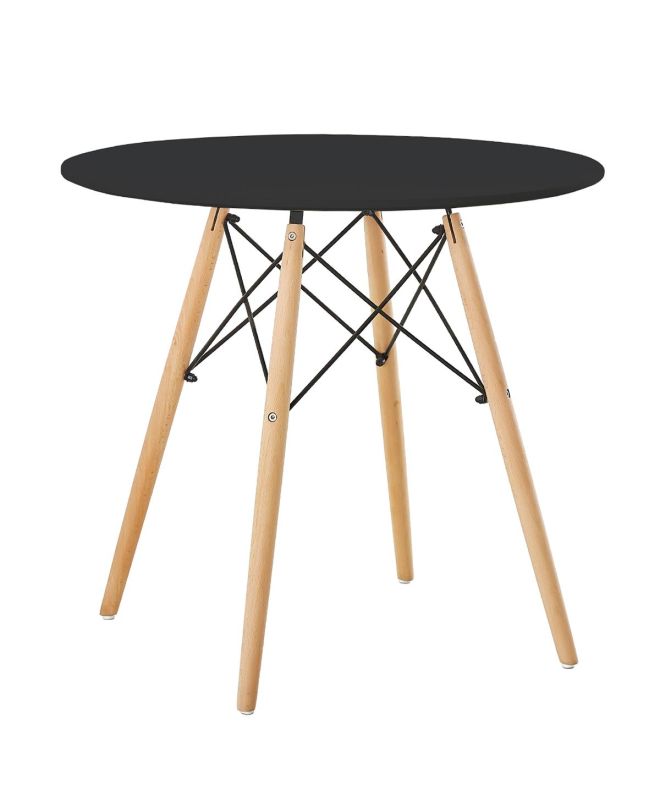 Τραπέζι ArteLibre RAPTOR Μαύρο MDF/Ξύλο Φ80x74cm