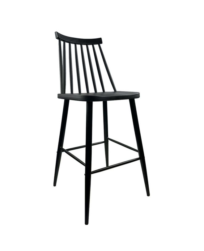 Σκαμπό Bar ArteLibre MARANTA Μαύρο PP/Μέταλλο 45x46x97cm