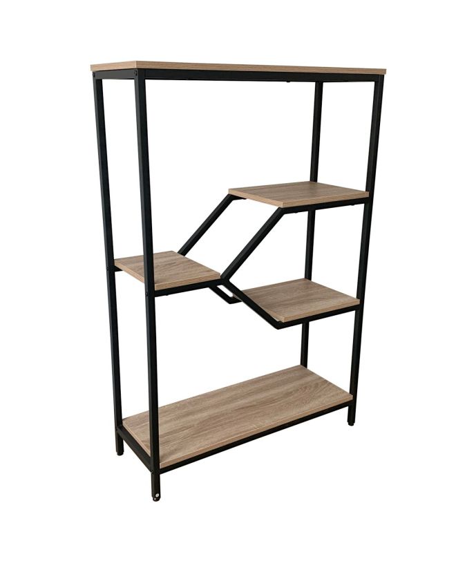 Βιβλιοθήκη ArteLibre IAVA Φυσικό/Μαύρο PVC/Μέταλλο 80x30x120cm