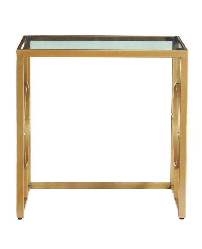 Τραπεζάκι Σαλονιού ArteLibre AVERSA Χρυσό/Διάφανο Μέταλλο/Γυαλί 51x41x51cm