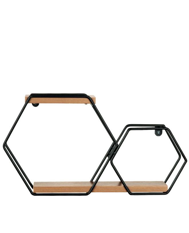 Ράφι Τοίχου ArteLibre NOLA Μαύρο/Φυσικό MDF/Μέταλλο 45x10x24cm